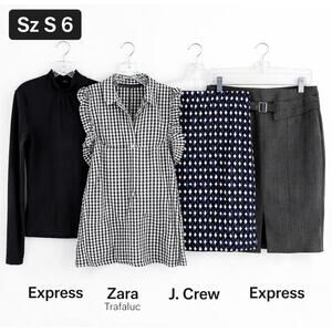 Express Zara J Crew Women Bundle Top Blouse Skirts Sz S 6 Workwear LOT #2